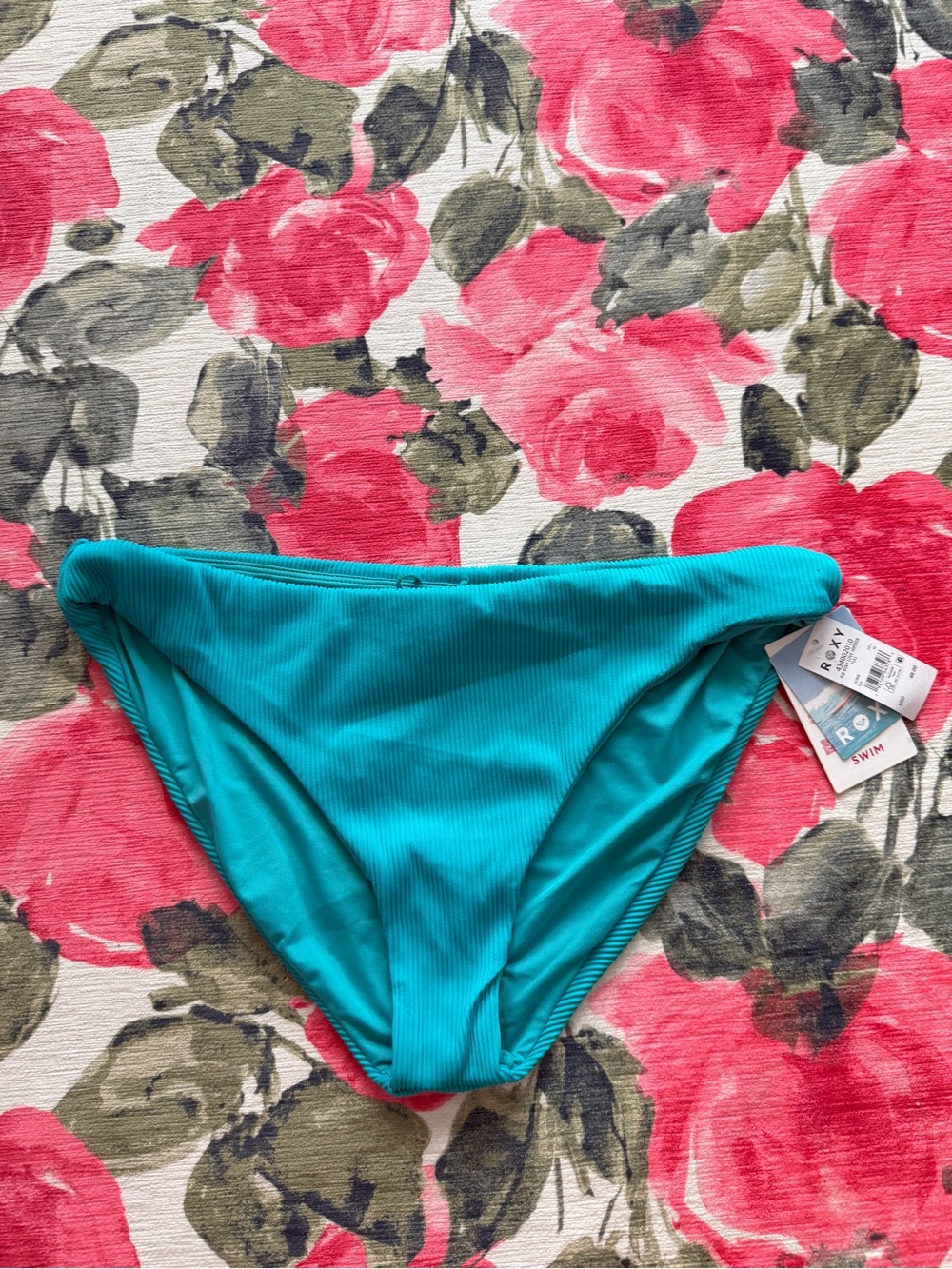 Roxy Turquoise Rib Roxy Love Hipster Full bikini bottom